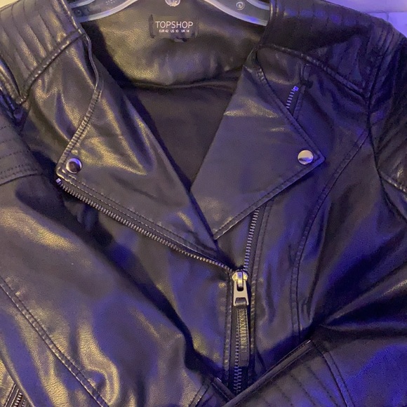 Top Shop faux leather biker jacket - Picture 6 of 8